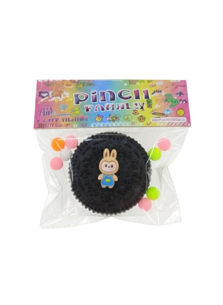 Premium Cute Bear Labubu Character Oreo-Style Cookie Squishy Toy with Colorful Foam Balls – Mini Collectible Fidget Toy - Image 2